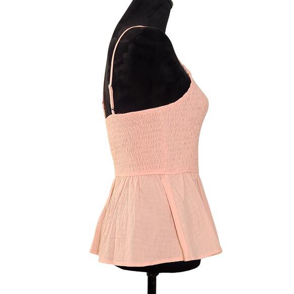 BIBI Peach Shirred Tank Top with Flared Waist, Size Small - Picture 2 of 10